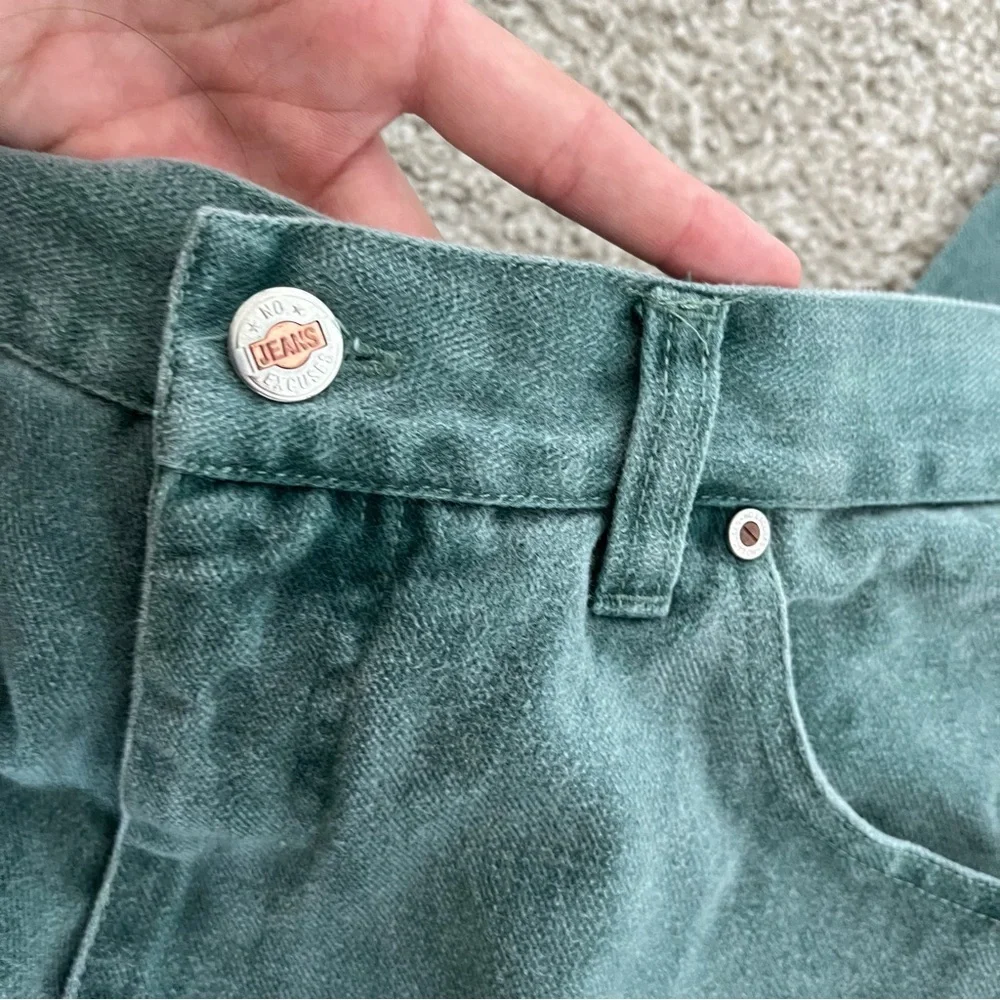 NO EXCUSES Vintage Green Mom Jeans Boyfriend sz. L - Picture 9 of 13
